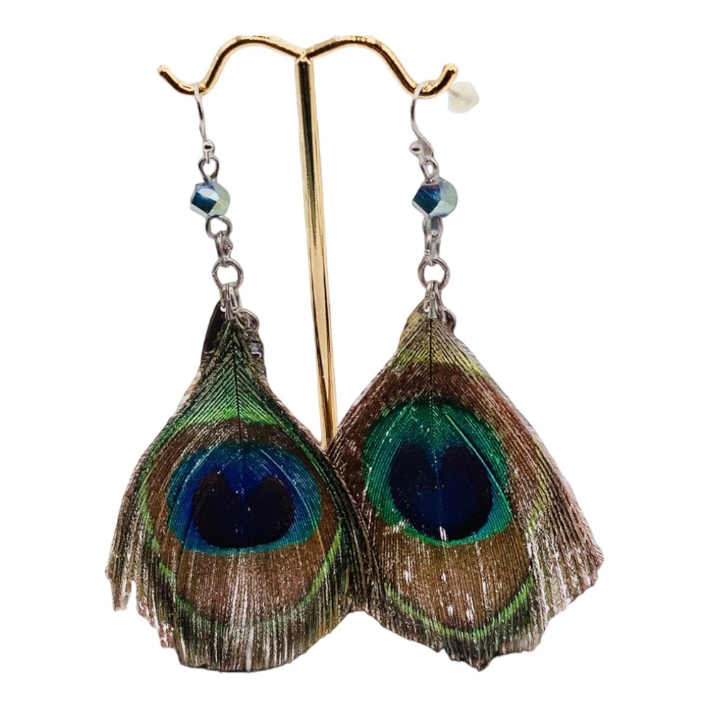 Avenue peacock feather earrings